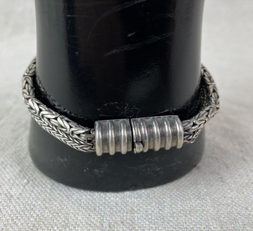 GeoArt Sterling Silver Braided Bracelet - 4