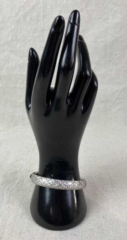 Sterling Silver Hinged Bangle Bracelet - 3