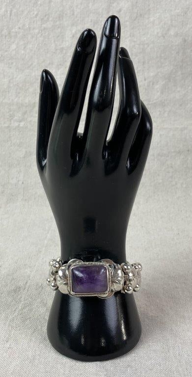 Design Craft Sterling Silver and Amethyst Bracelet - 2