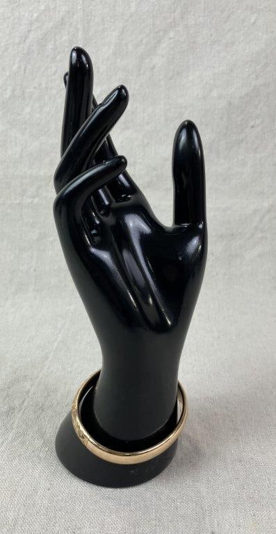 Vintage Goldtone Floral Bangle Bracelet - 4