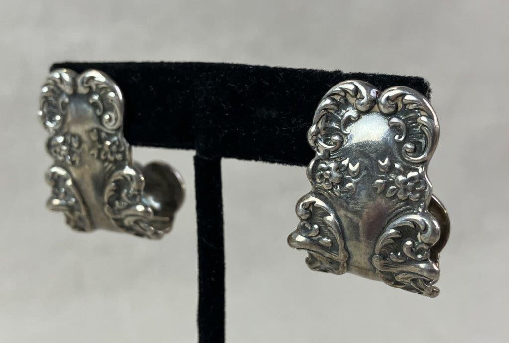 Signed T. Foree Sterling Silver Earrings - 3