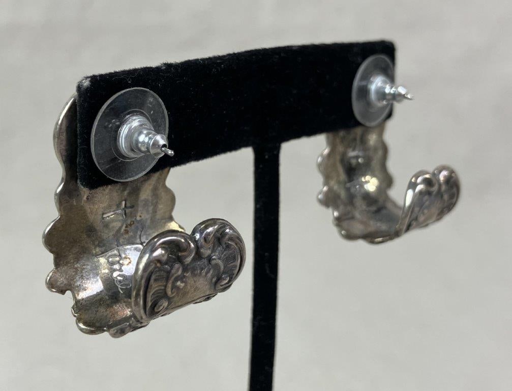 Signed T. Foree Sterling Silver Earrings - 4
