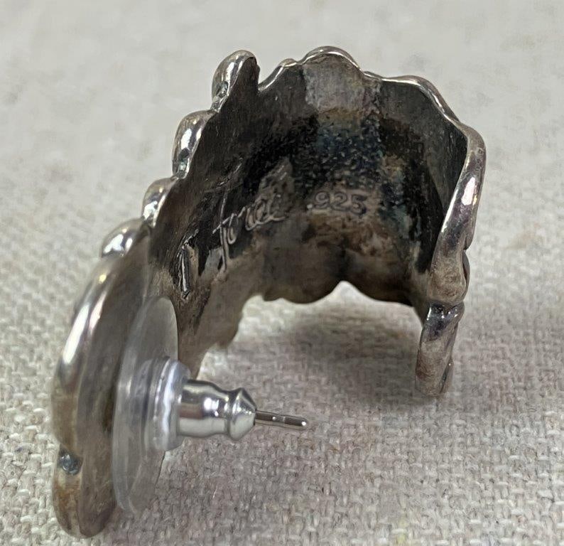 Signed T. Foree Sterling Silver Earrings - 6