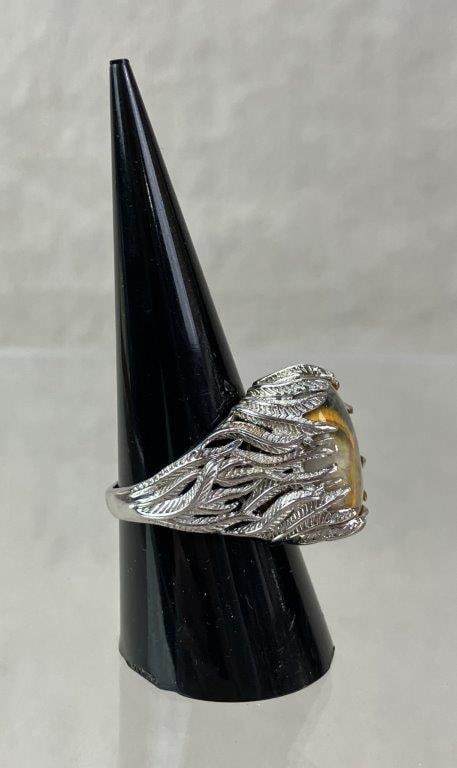 Sterling Silver and Bumblebee Jasper Statement Ring - 3