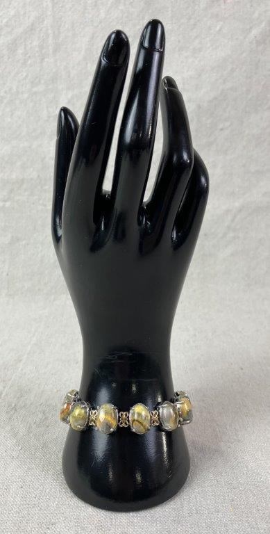 Sterling Silver and Bumblebee Jasper Bracelet - 2