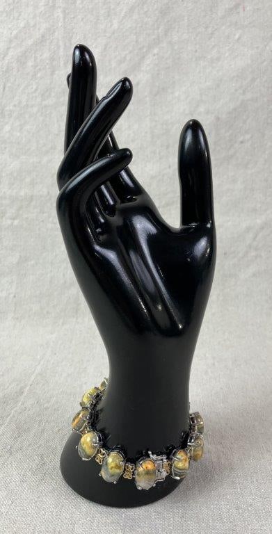 Sterling Silver and Bumblebee Jasper Bracelet - 3