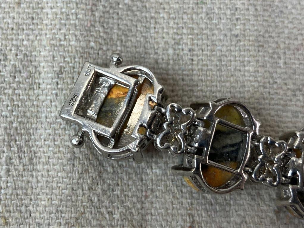 Sterling Silver and Bumblebee Jasper Bracelet - 5