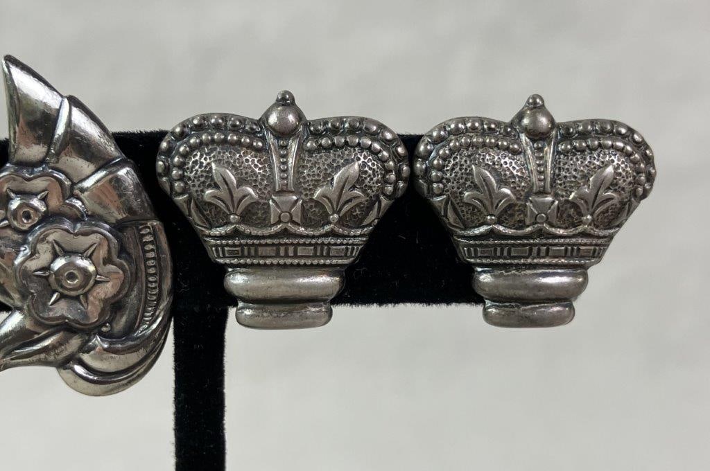 Two Pairs of Sterling Silver Screwback Earrings - 3