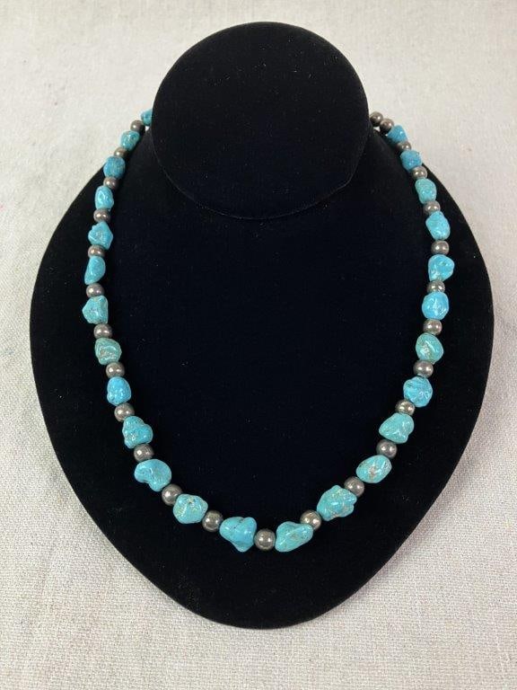 Native American Turquoise Nugget Necklace (1 of 3)