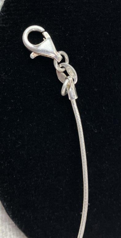 Artisan Sterling Silver and Art Glass Pendant Necklace - 5