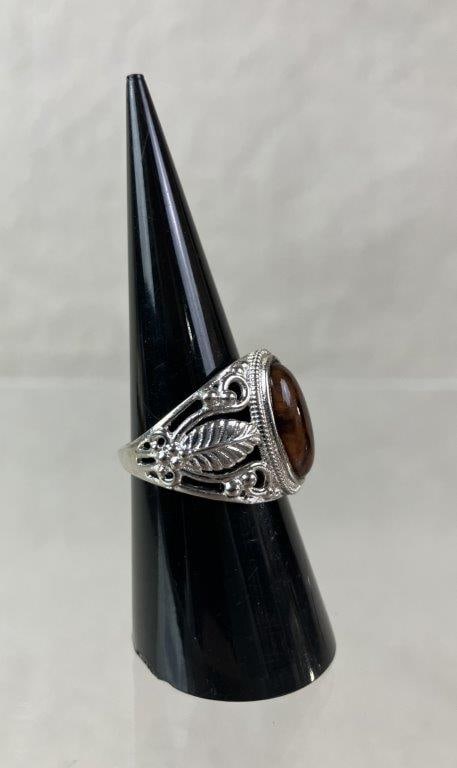 Karis Silvertone and Ironstone Statement Ring - 3