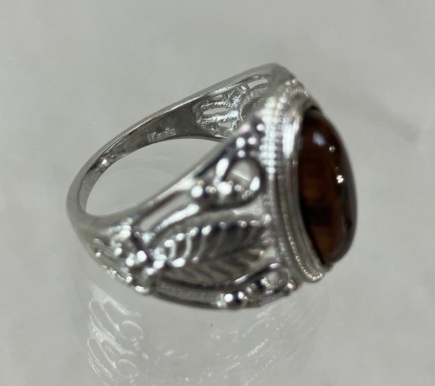 Karis Silvertone and Ironstone Statement Ring - 4