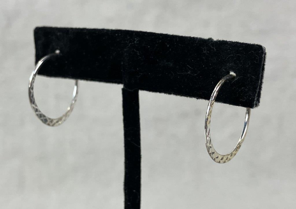 Primrose Sterling Silver Hoop Earrings and Butterfly Ring Set - 11