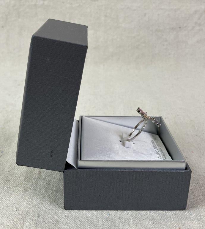 Primrose Sterling Silver Hoop Earrings and Butterfly Ring Set - 6