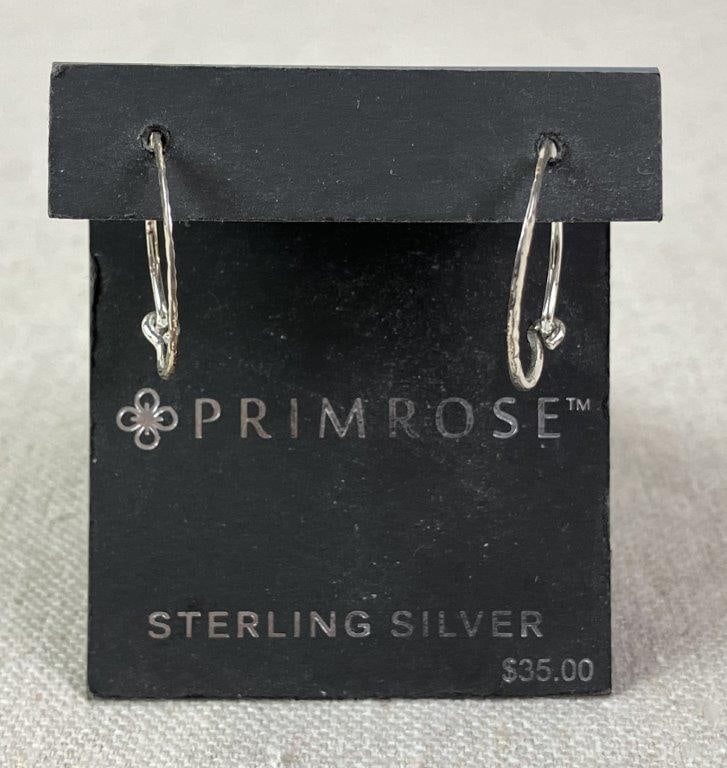 Primrose Sterling Silver Hoop Earrings and Butterfly Ring Set - 9