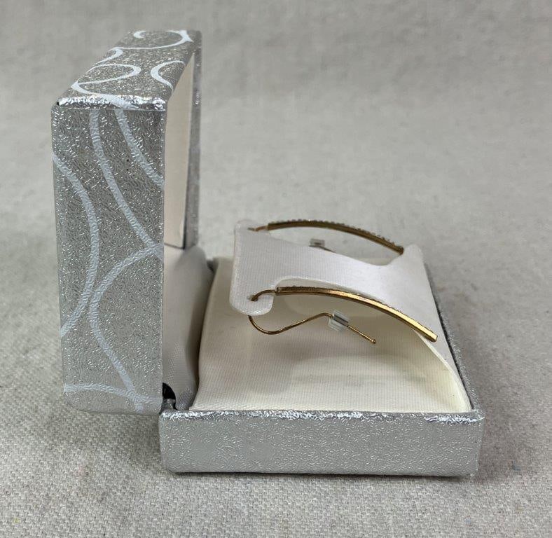 Crystal-Decorated Sterling Silver and Gold Vermeil Threader Earrings - 5