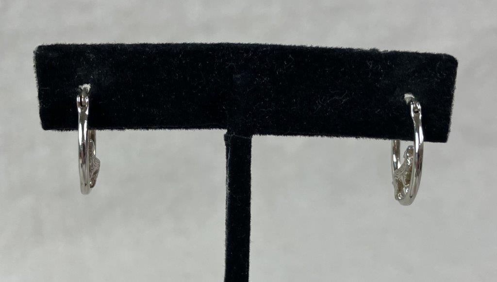 Pair of Sterling Silver Hoop Earrings - 4