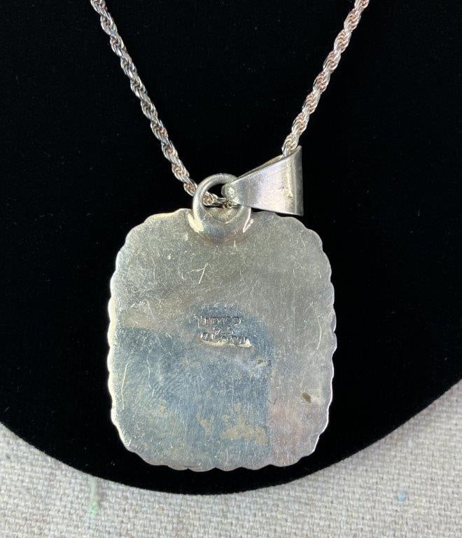 Mexican Sterling Silver and Black Onyx Artisan Necklace - 3