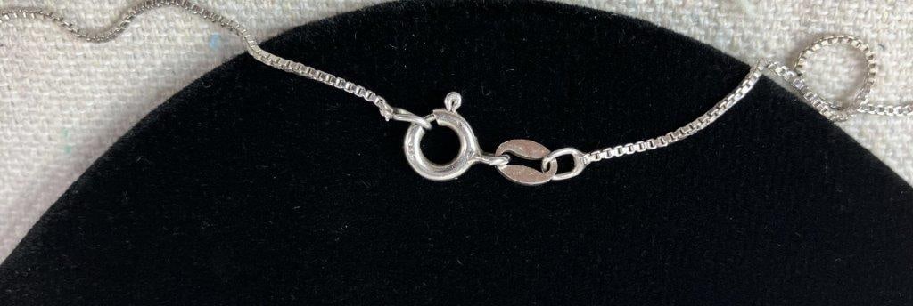 Artisan Sterling Silver Onyx and Marcasite Necklace - 4