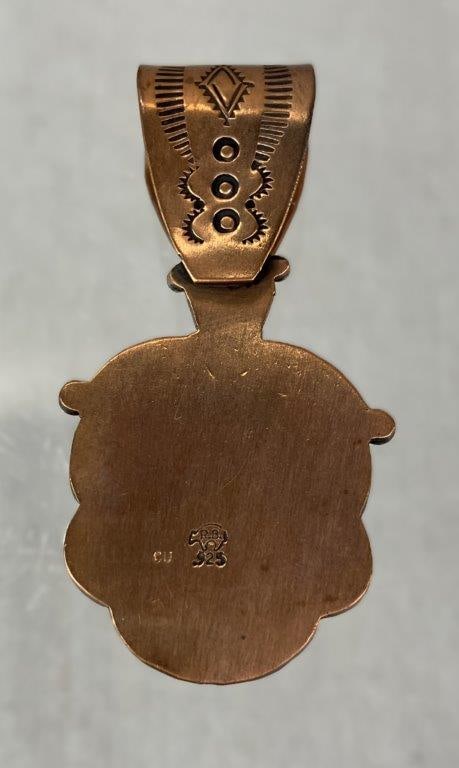 Native American Copper over Sterling Silver Horse Pendant - 4