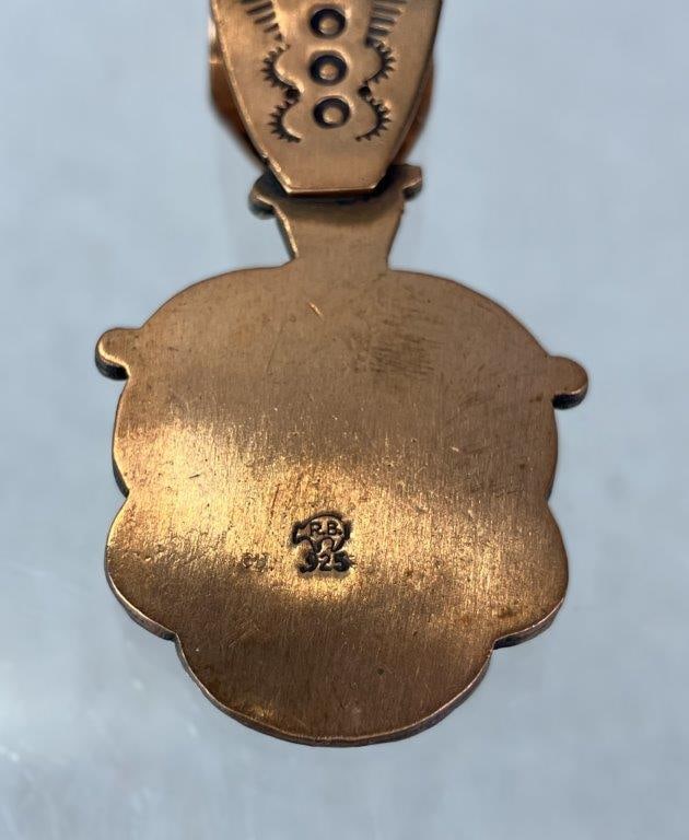 Native American Copper over Sterling Silver Horse Pendant - 5