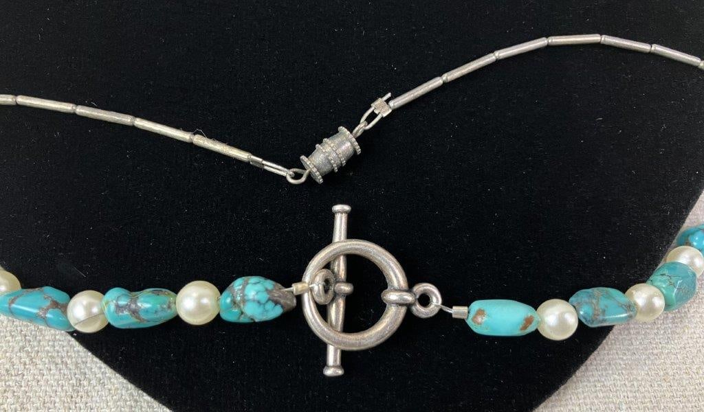 Pair of Artisan Southwestern Turquoise-Style Necklaces - 3