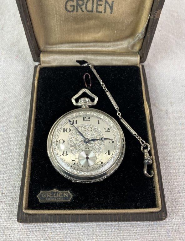 Art Deco Gruen Pocket Watch, 1920s - 2