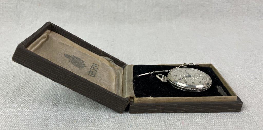 Art Deco Gruen Pocket Watch, 1920s - 5