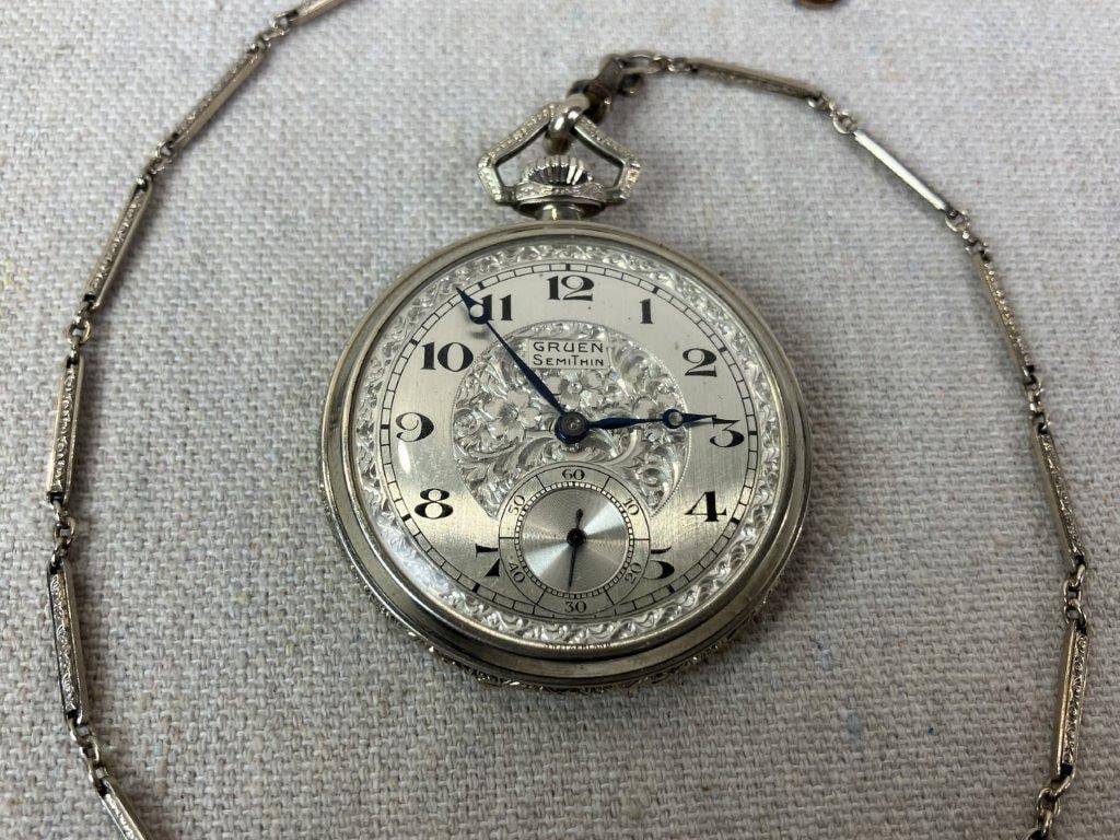 Art Deco Gruen Pocket Watch, 1920s - 8