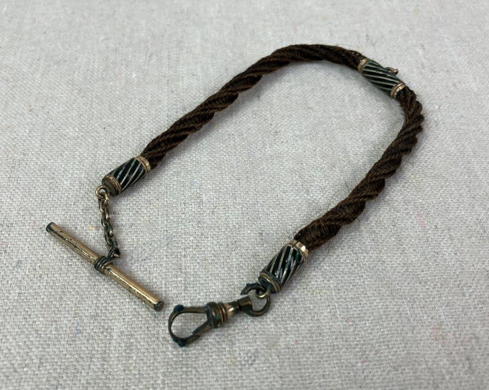 Late 19th Century Hair Mourning Jewelry and Memorial Fob - 2