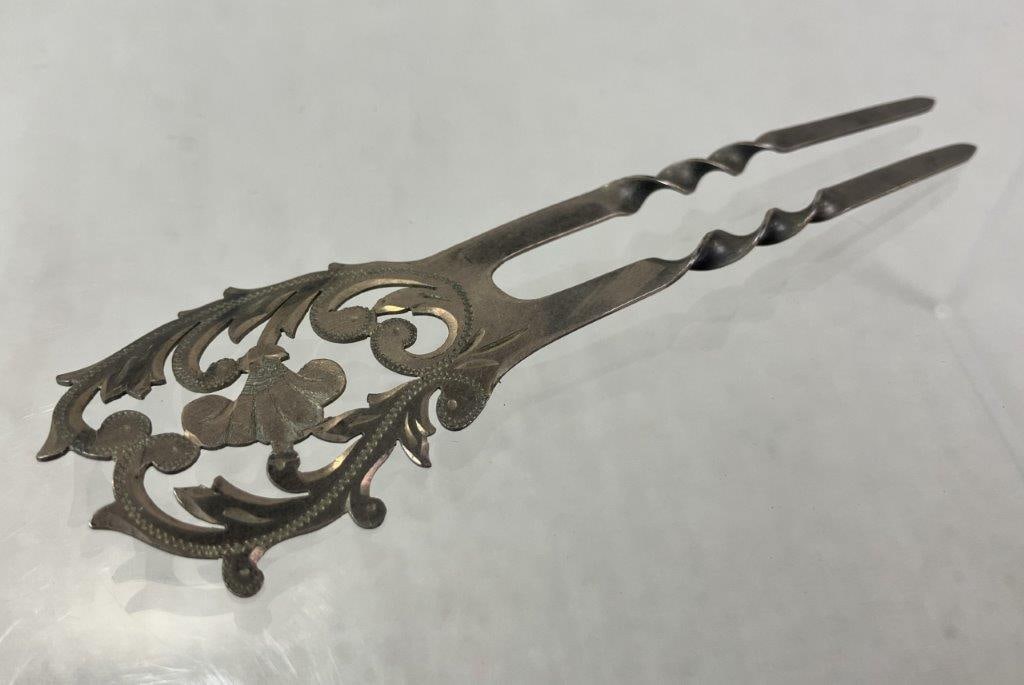Sterling Silver Late 19th Century Art Nouveau Hair Pin - 2