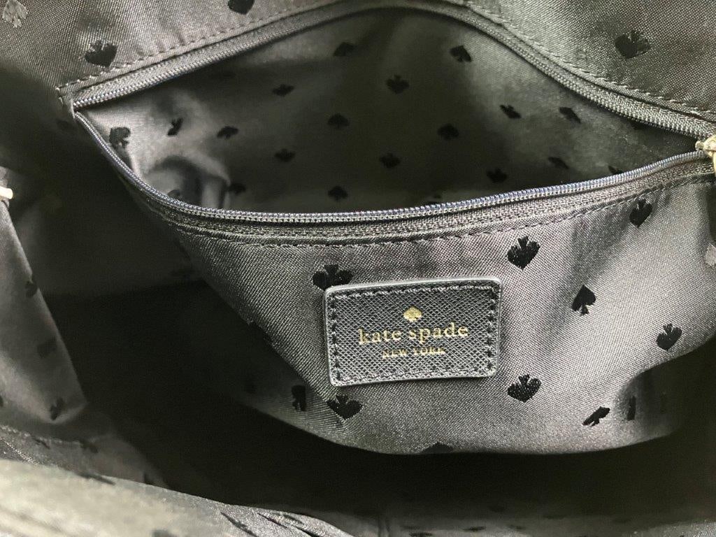 Kate Spade New York Black Glitter Court Penny Tote Bag - 9