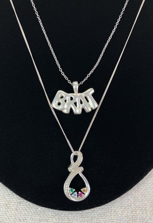 Jewelry Assortment Including Sterling Silver Necklaces - 2