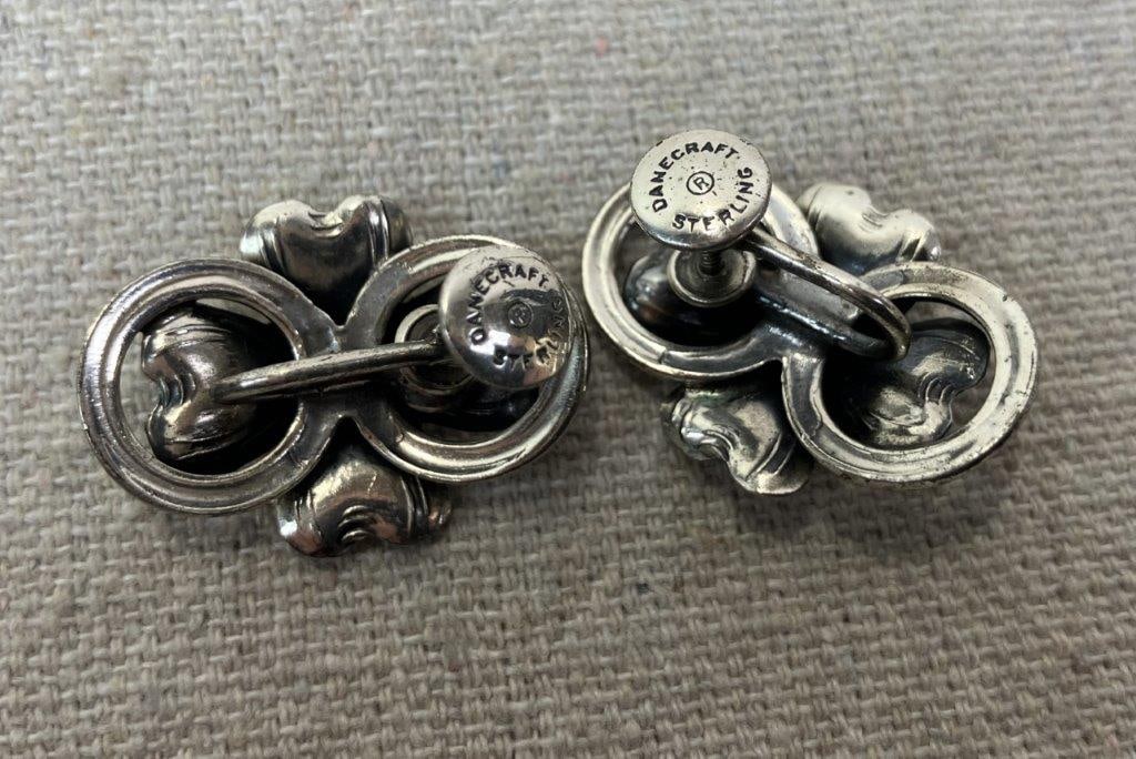 Two Pairs of Sterling Silver Flower Earrings Including Danecraft - 4