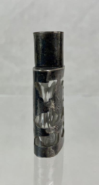 Mexican Sterling Silver Encased Perfume Bottle - 5