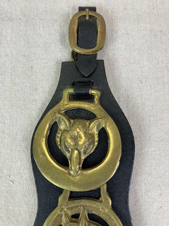 Horse Brasses Mounted on Leather Strap - 2