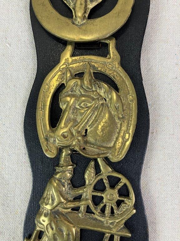 Horse Brasses Mounted on Leather Strap - 3