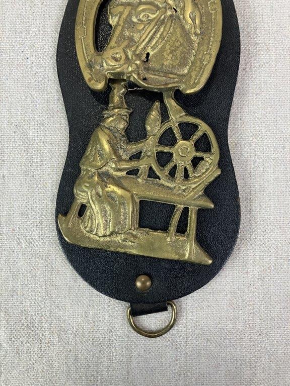 Horse Brasses Mounted on Leather Strap - 4