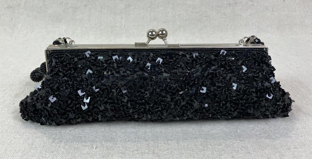 Cadari London Beaded and Sequin Black Evening Bag - 4