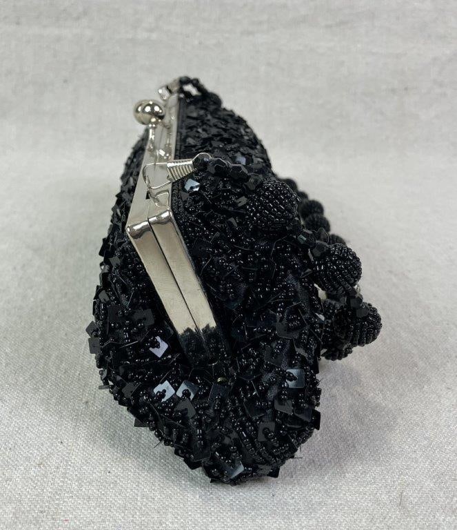 Cadari London Beaded and Sequin Black Evening Bag - 5