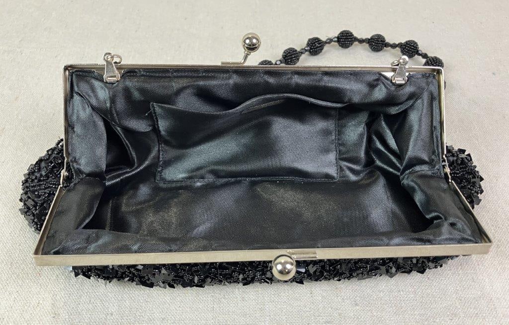Cadari London Beaded and Sequin Black Evening Bag - 7