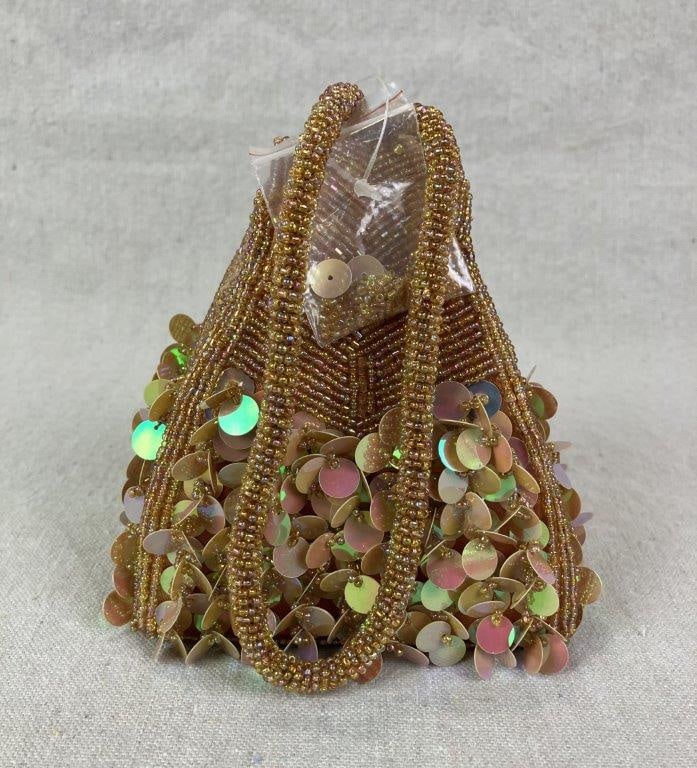 Cadari London Beaded Tangerine Evening Bag - 3