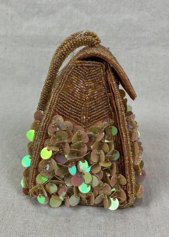 Cadari London Beaded Tangerine Evening Bag - 4