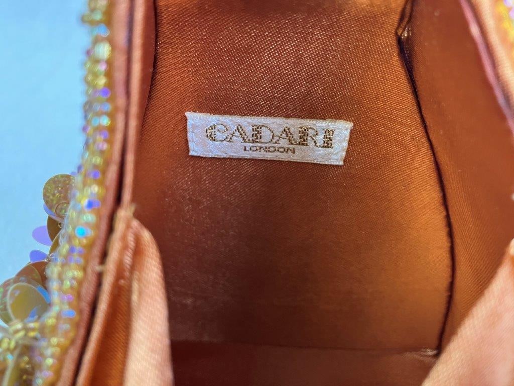 Cadari London Beaded Tangerine Evening Bag - 6
