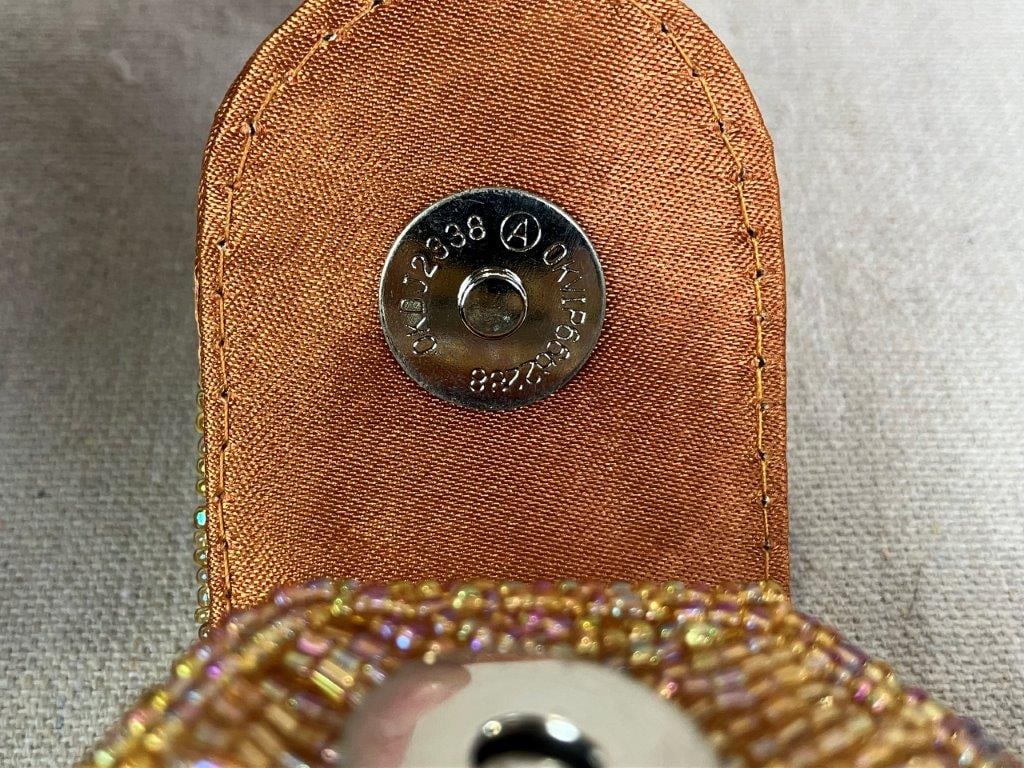 Cadari London Beaded Tangerine Evening Bag - 7