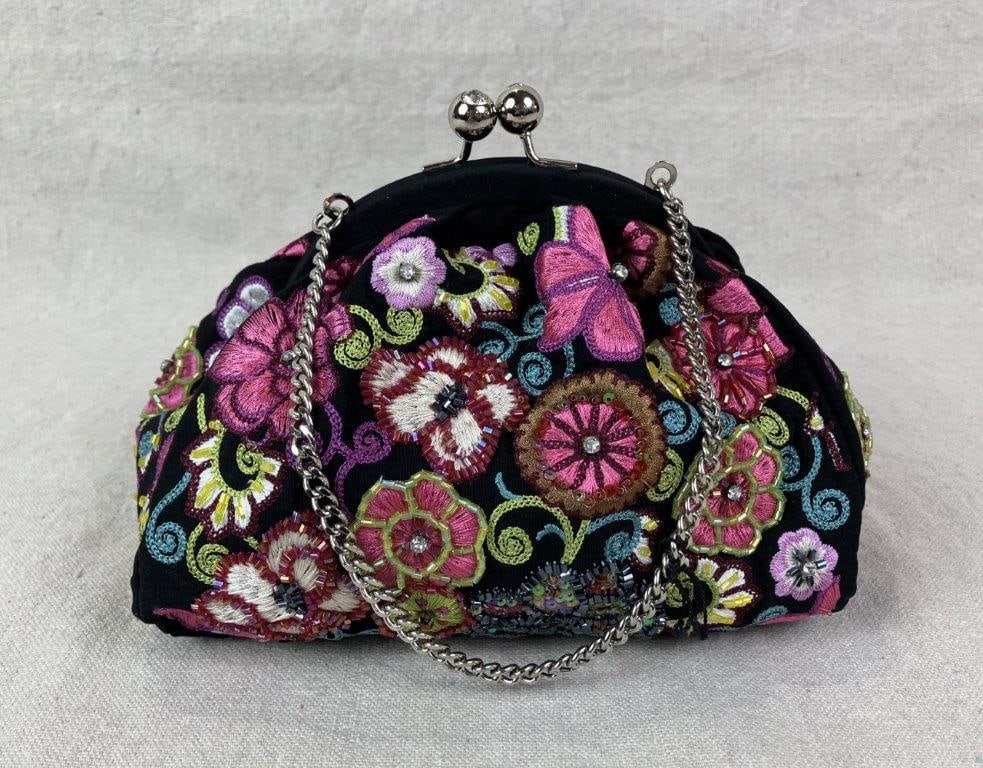 Vera Bradley 25th Anniversary Beaded Floral Kisslock Purse - 3
