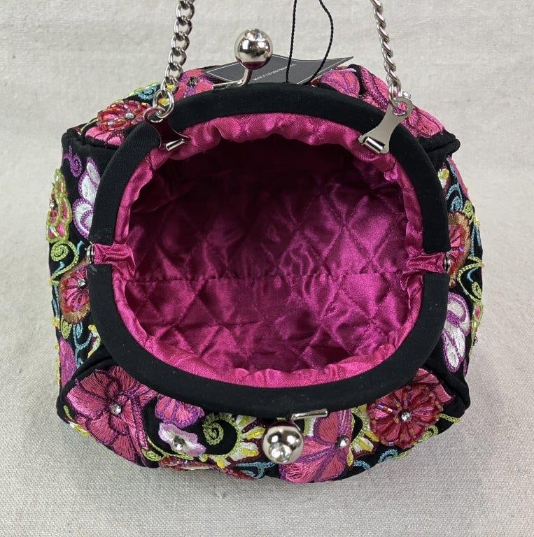 Vera Bradley 25th Anniversary Beaded Floral Kisslock Purse - 7
