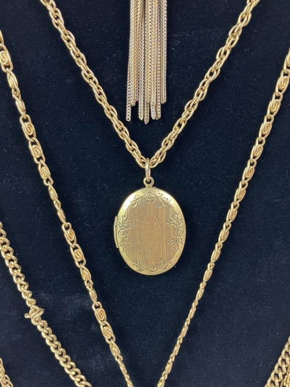 Two Goldtone Costume Jewelry Necklaces, Goldette and Kramer - 3