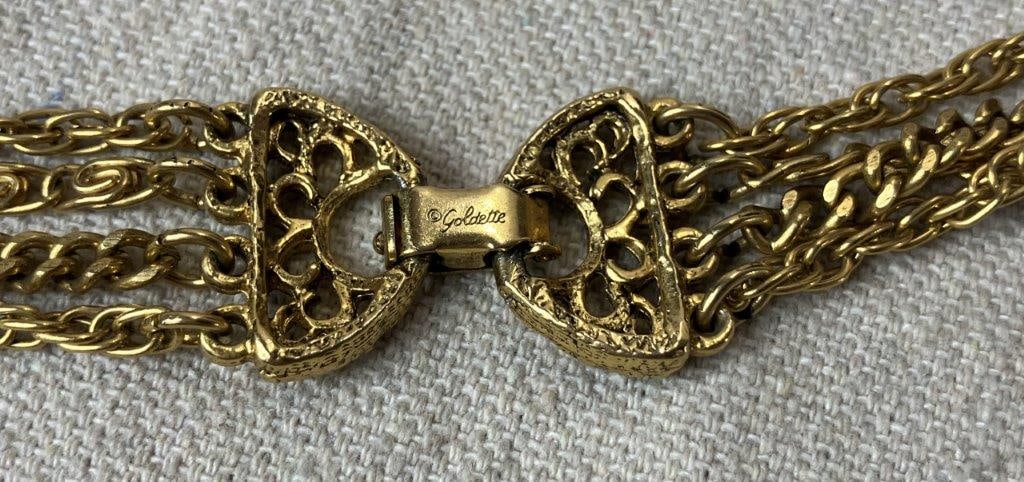 Two Goldtone Costume Jewelry Necklaces, Goldette and Kramer - 5