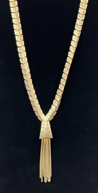 Two Goldtone Costume Jewelry Necklaces, Goldette and Kramer - 6